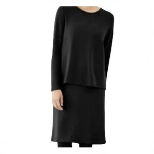 j jill purejill one piece black dress with overshirt